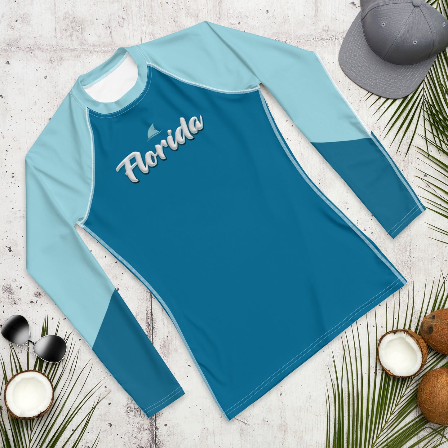 Men's Rash Guard Florida Shark Fin ArcZeal Designs