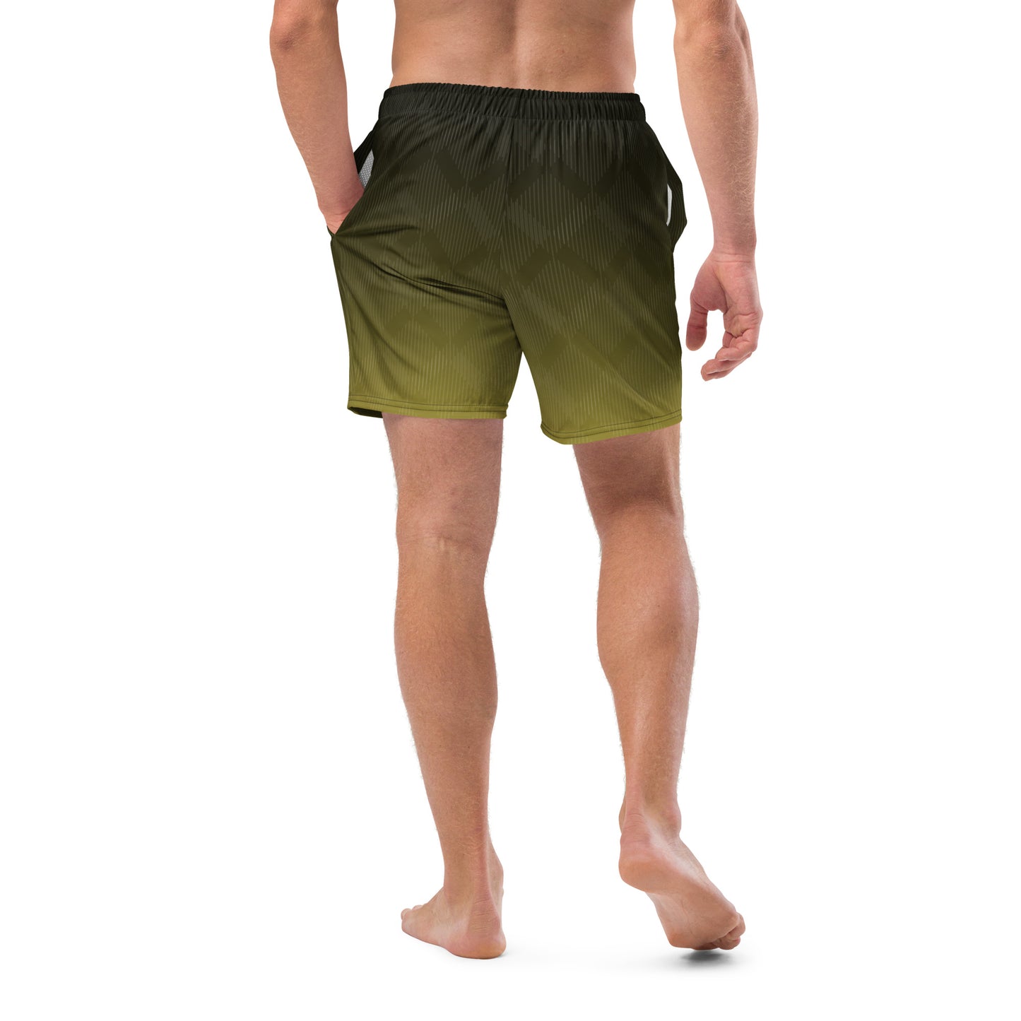 Men's swim trunks | Military Green Stripes ArcZeal Designs