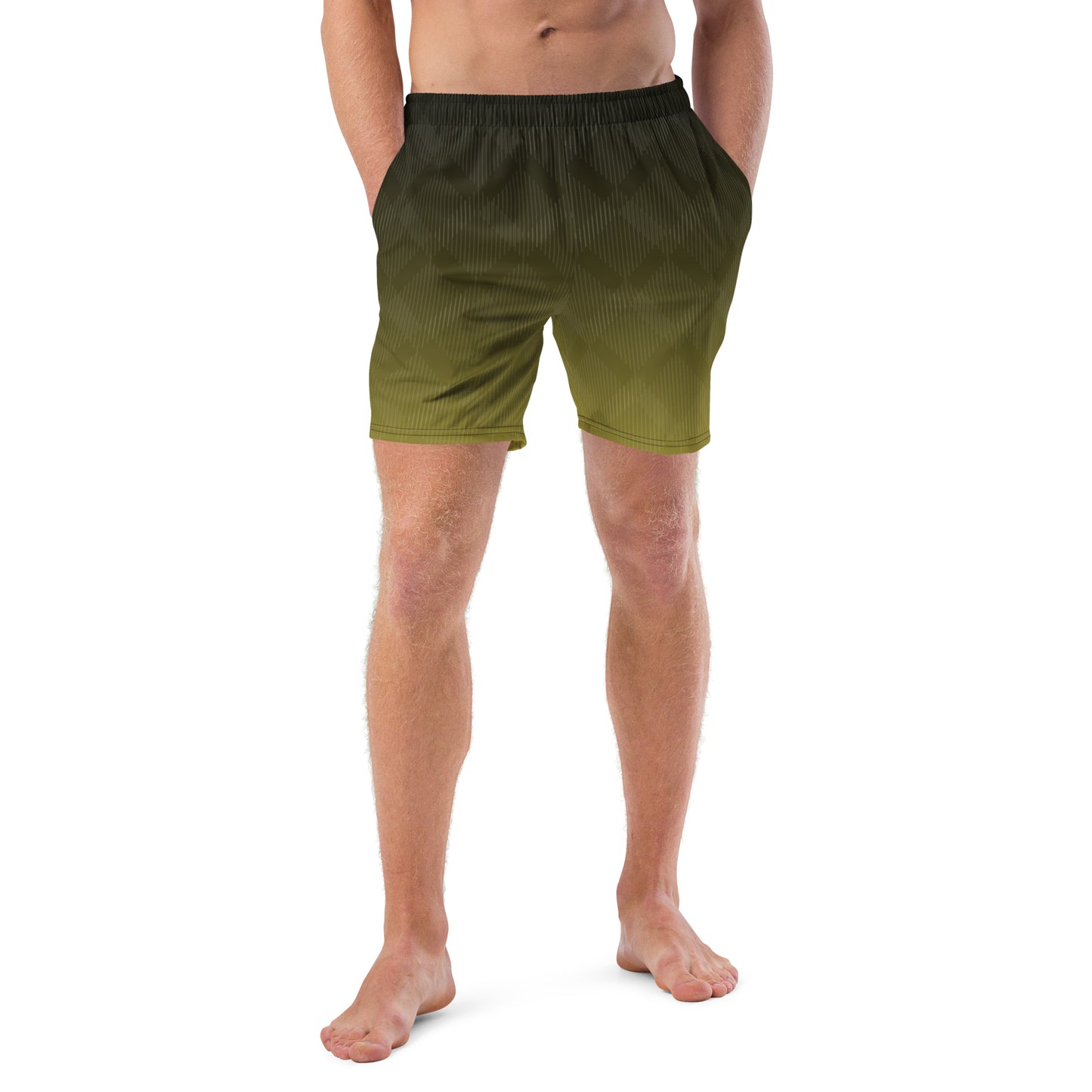 Men's swim trunks | Military Green Stripes ArcZeal Designs
