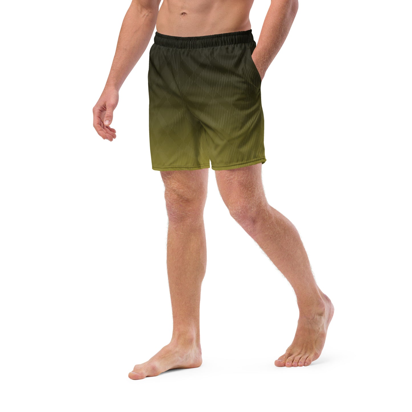 Men's swim trunks | Military Green Stripes ArcZeal Designs