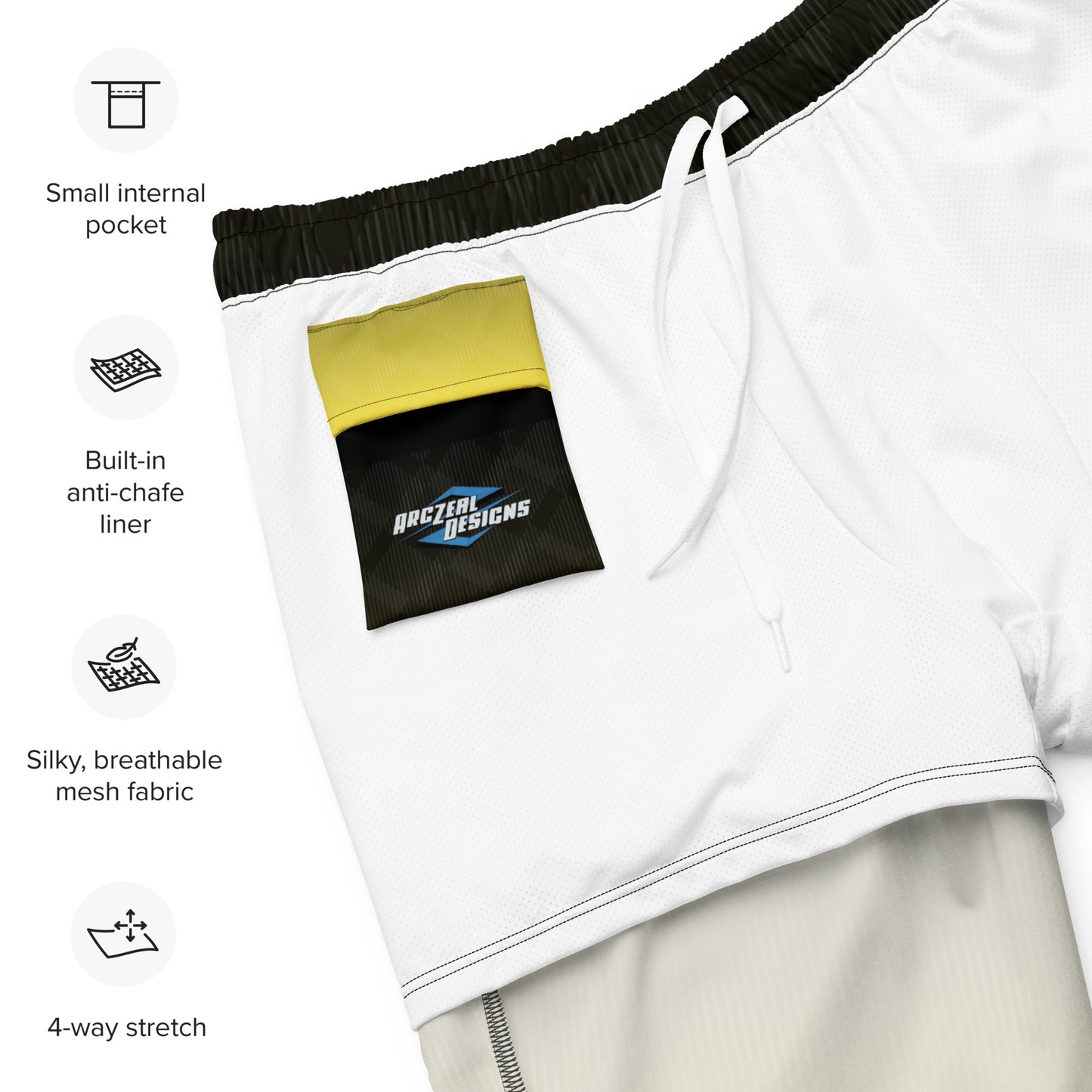 Men's swim trunks | Military Green Stripes ArcZeal Designs