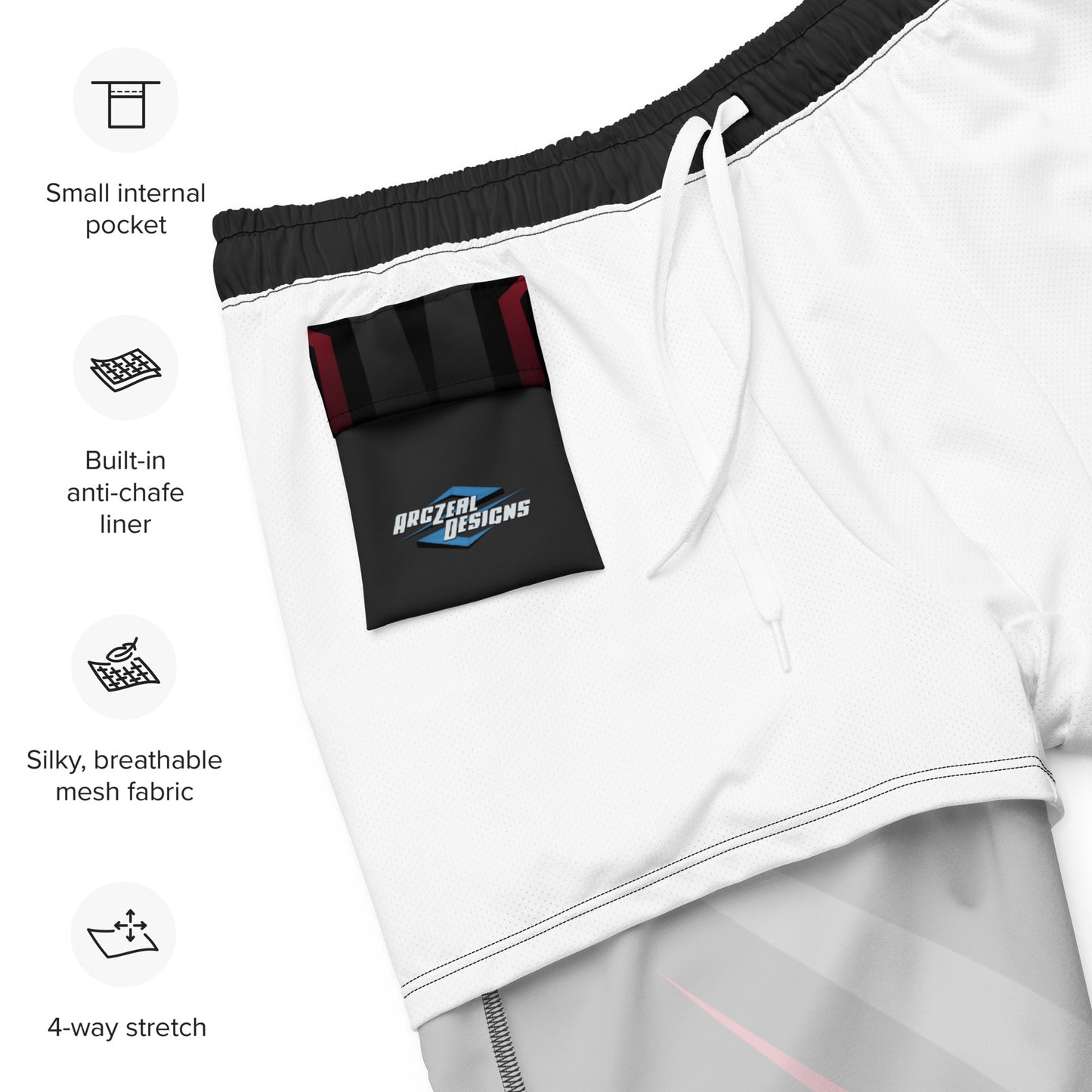 Men's swim trunks | Black Lines & Aesthetics ArcZeal Designs