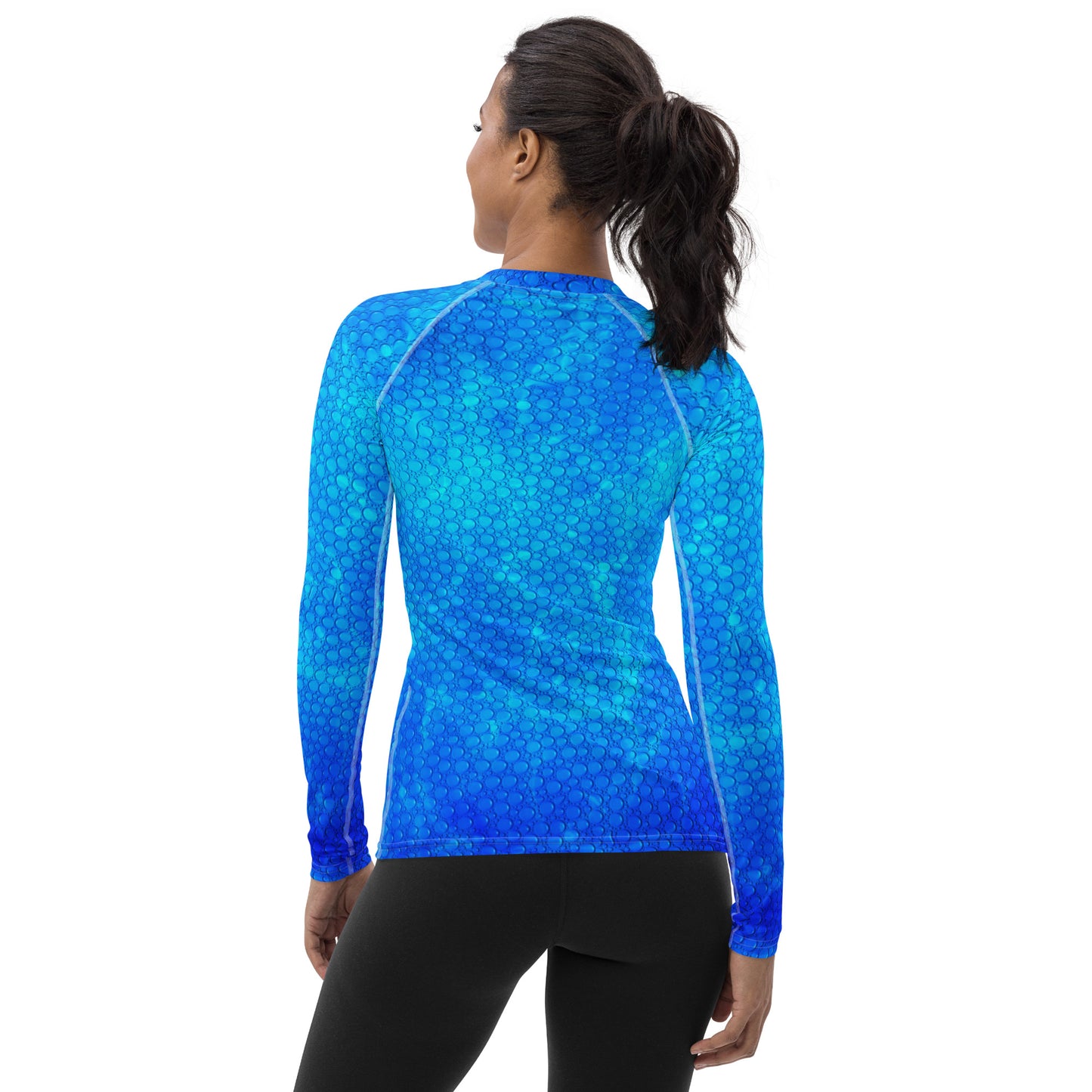 Women's Rash Guard Water Droplets Swim Shirt