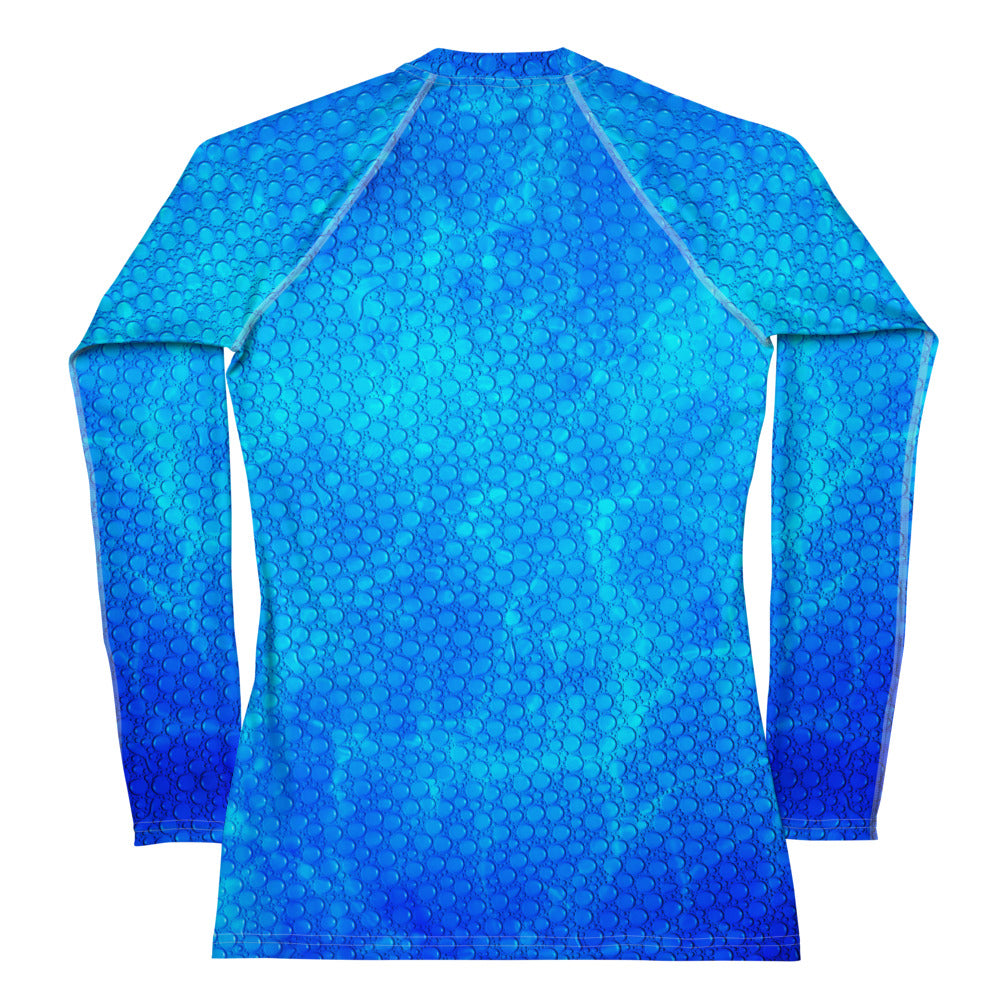 Women's Rash Guard Water Droplets Swim Shirt