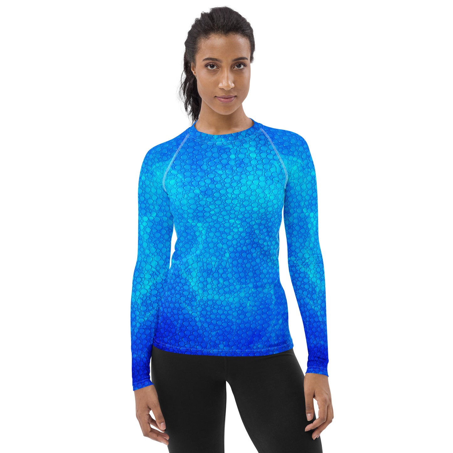 Women's Rash Guard Water Droplets Swim Shirt