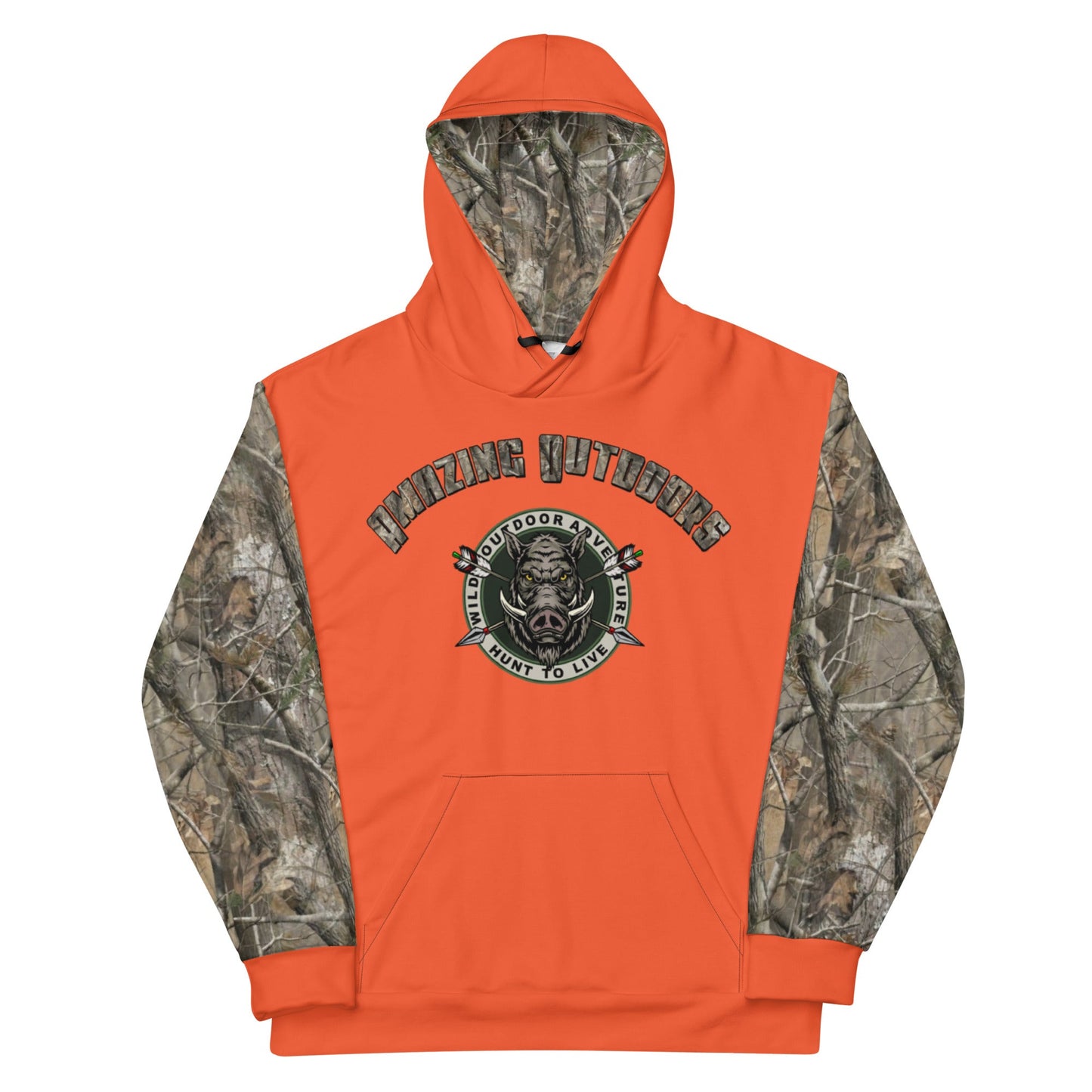 Orange Camouflage Hoodie Amazing Outdoors Hunting Camo Sweatshirt ArcZeal Designs