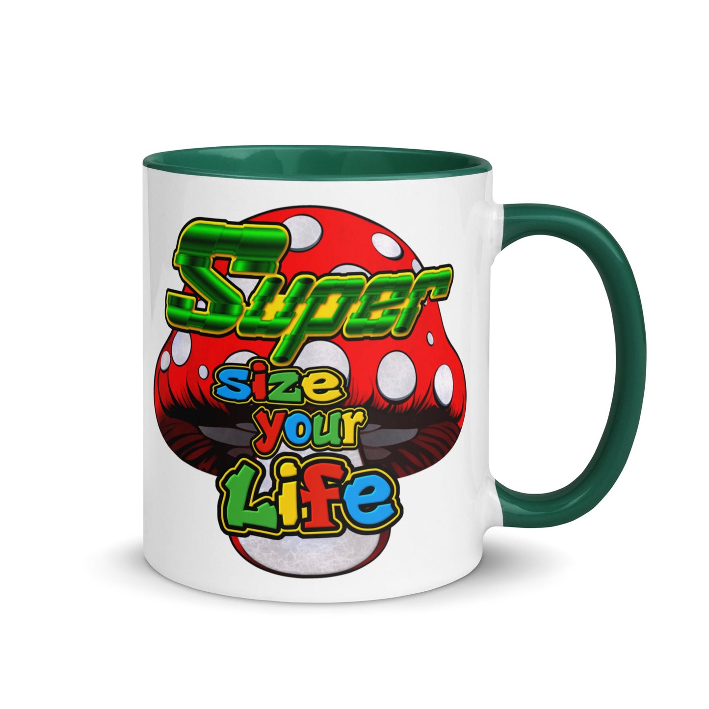 Dark green / 11oz Coffee Mug Gaming Inspired Mushroom Cup ArcZeal Designs