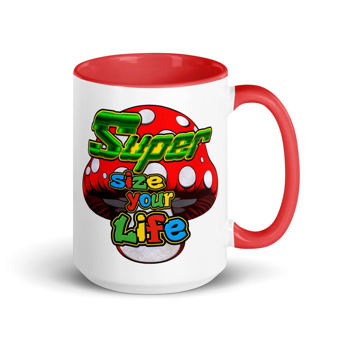 Red / 15oz Coffee Mug Gaming Inspired Mushroom Cup ArcZeal Designs