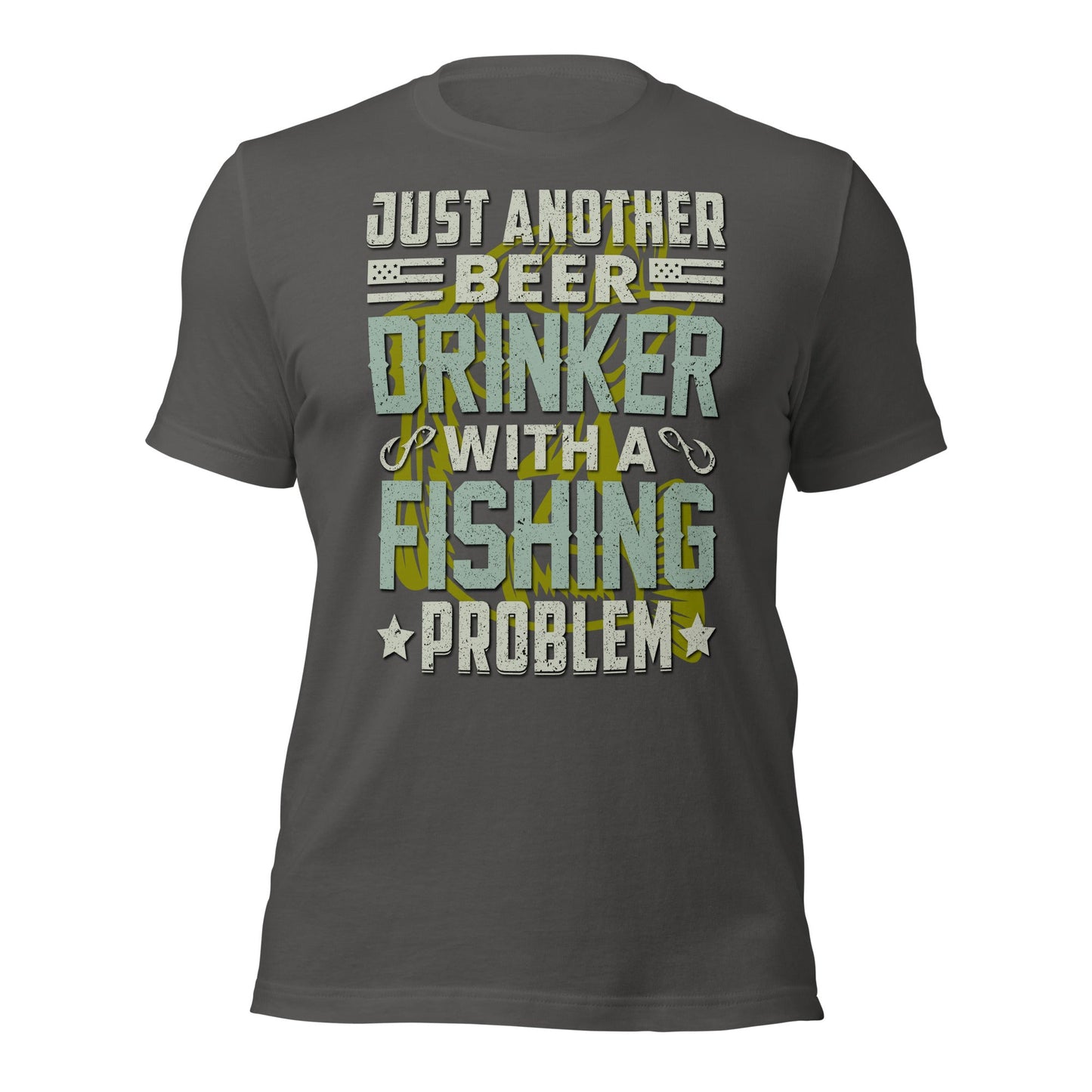 Asphalt / S Fishing T-Shirt Short Sleeve Funny Fisherman Tee ArcZeal Designs