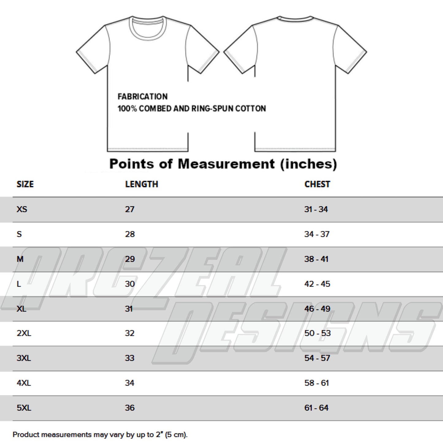 size-chart-Coffee-&-Sarcasm-Short-Sleeve-T-Shirt-ArcZeal-Designs
