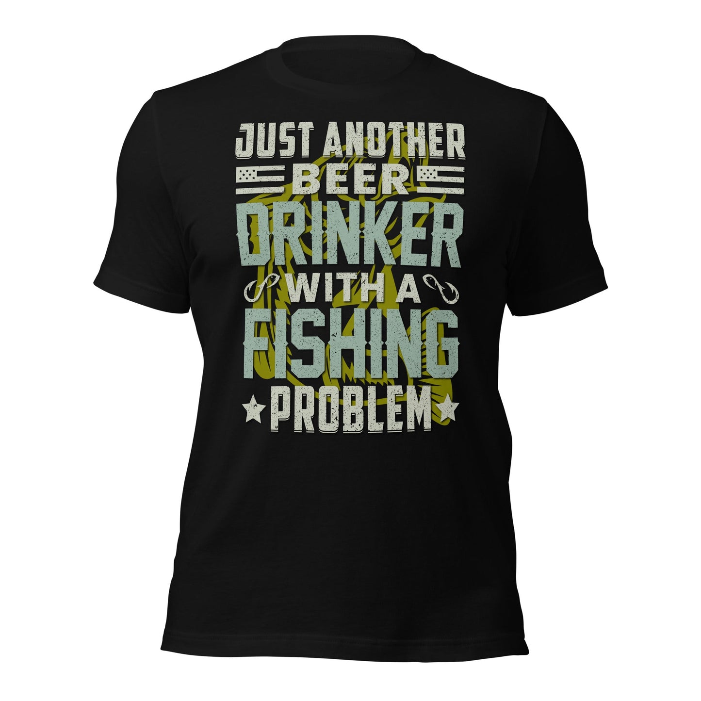 Black / S Fishing T-Shirt Short Sleeve Funny Fisherman Tee ArcZeal Designs