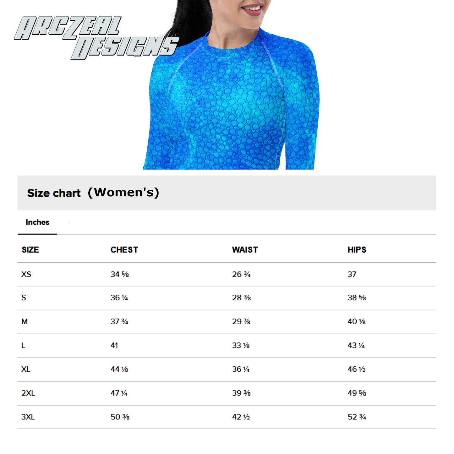 Women's Rash Guard Water Droplets Swim Shirt