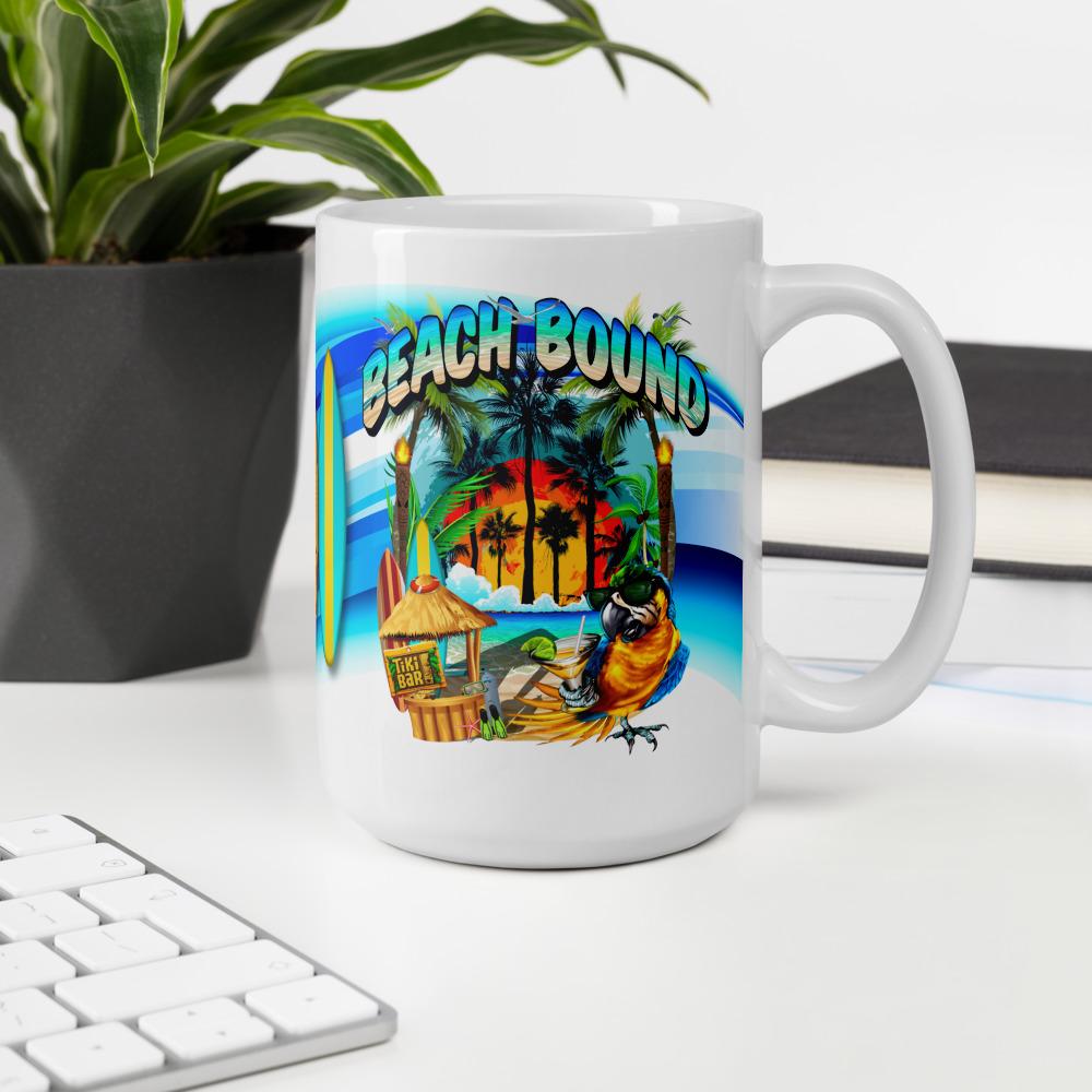 Beach Bound White Glossy Coffee Mug ArcZeal Designs