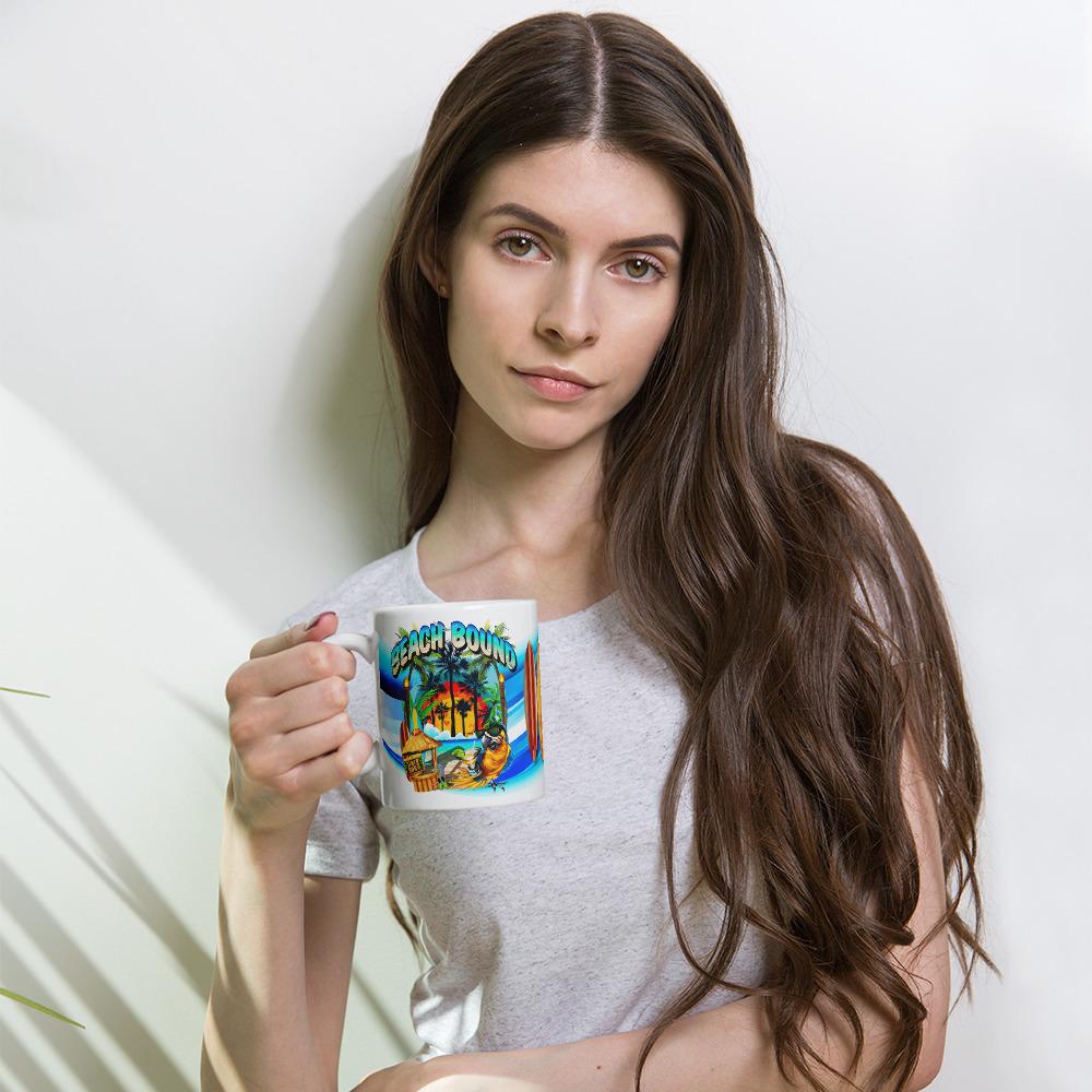Beach Bound White Glossy Coffee Mug ArcZeal Designs