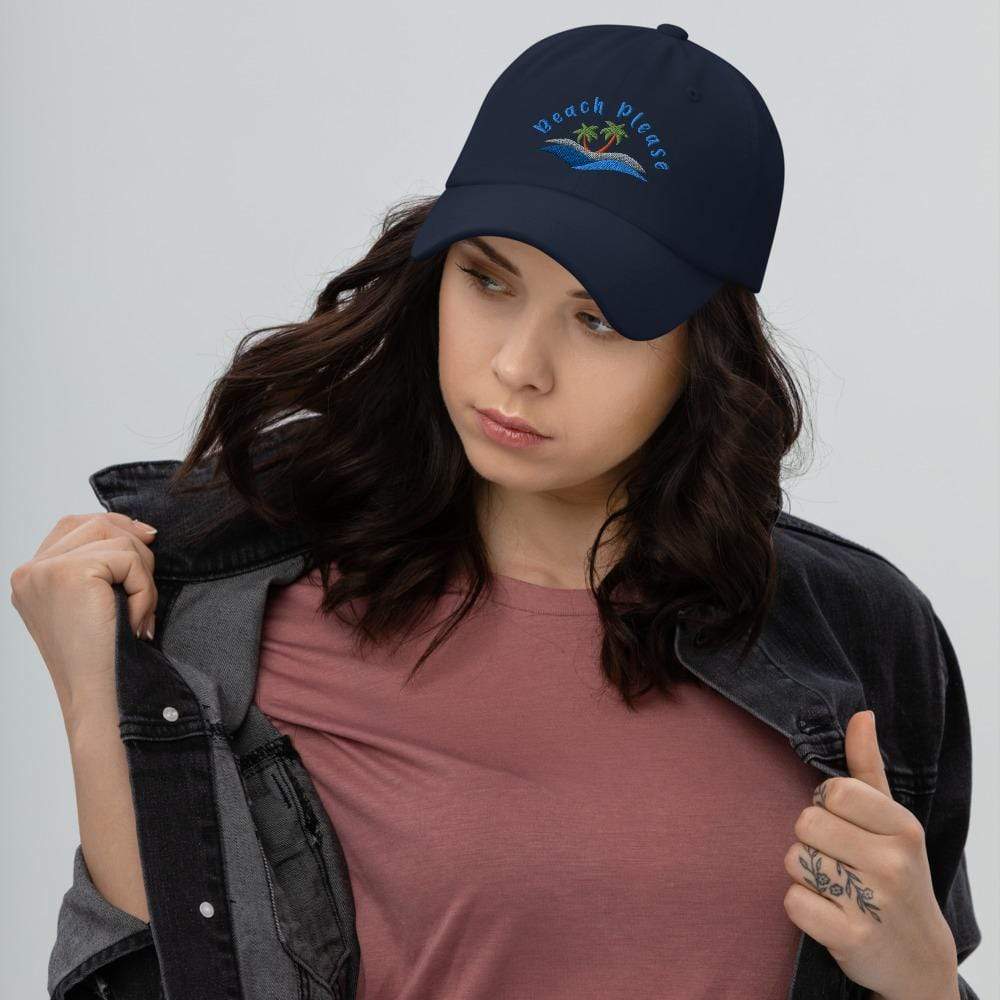 Beach Please Embroidered Dad hat ArcZeal Designs
