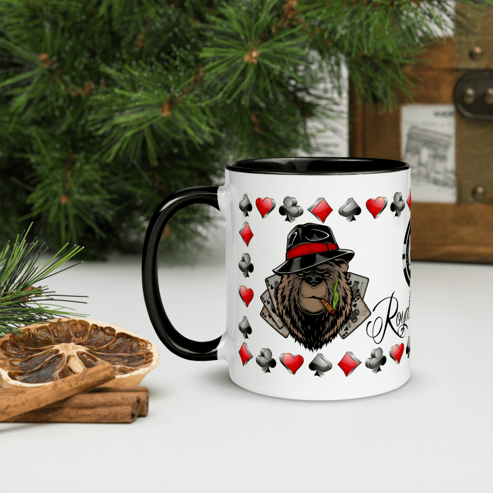 Black Royal Flush Poker Hand Clubs Coffee Mug ArcZeal Designs