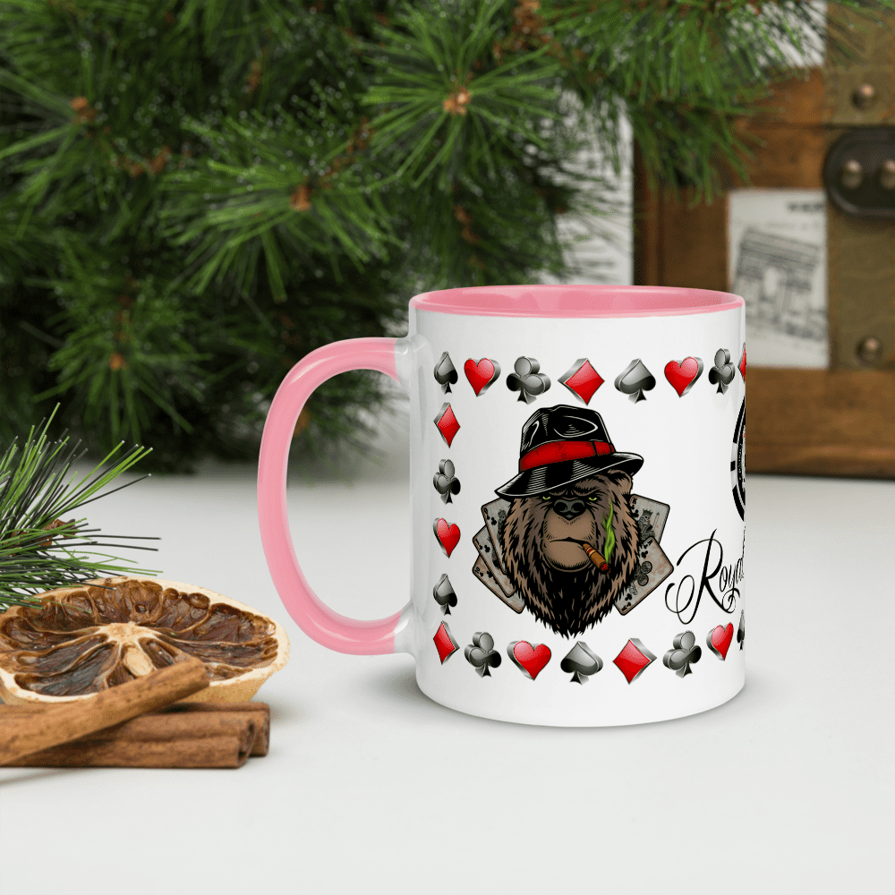 Pink Royal Flush Poker Hand Clubs Coffee Mug ArcZeal Designs