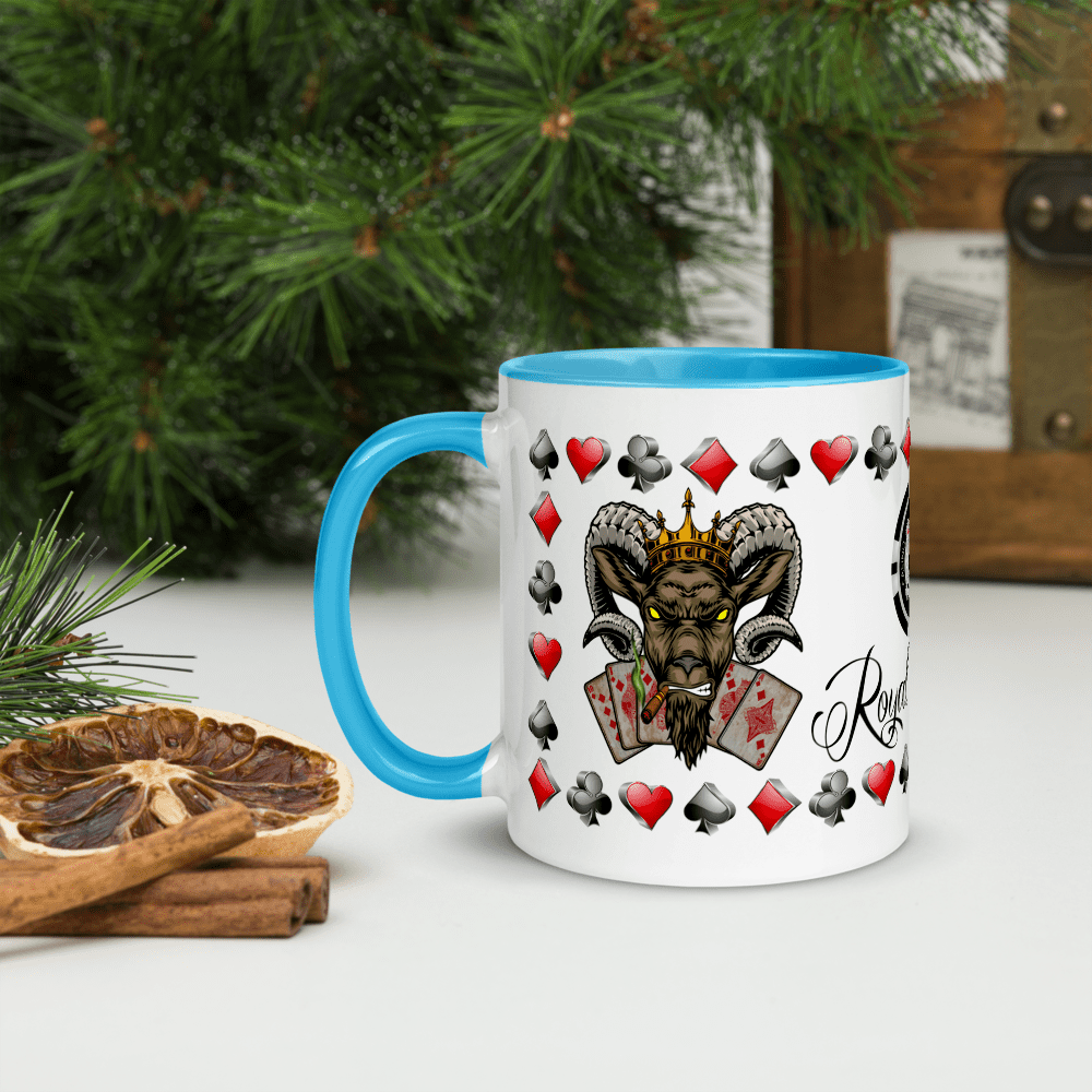 Blue Royal Flush Poker Hand Diamonds Coffee Mug ArcZeal Designs