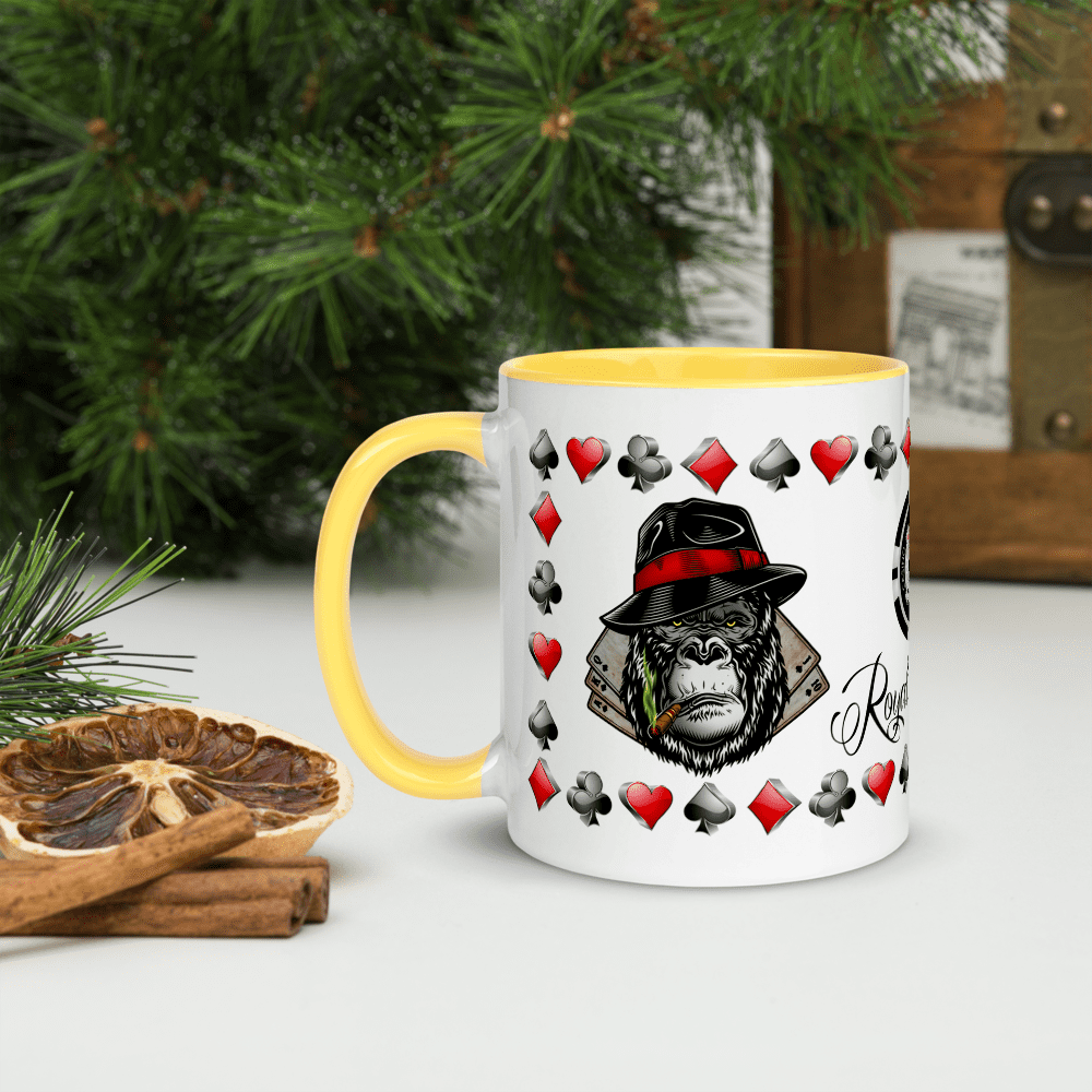 Yellow Royal Flush Poker Hand Spades Coffee Mug ArcZeal Designs