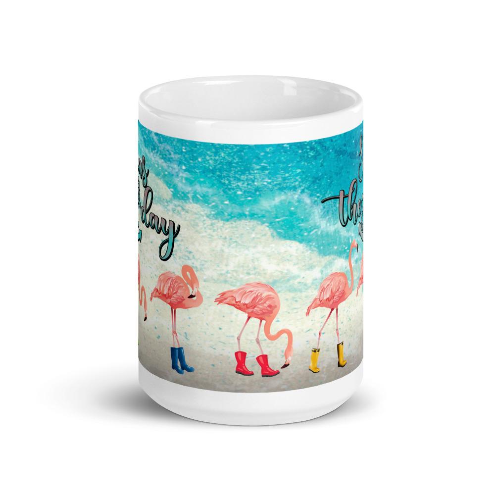 Seas The Day Flamingos In Rain Boots Mug - ArcZeal Designs