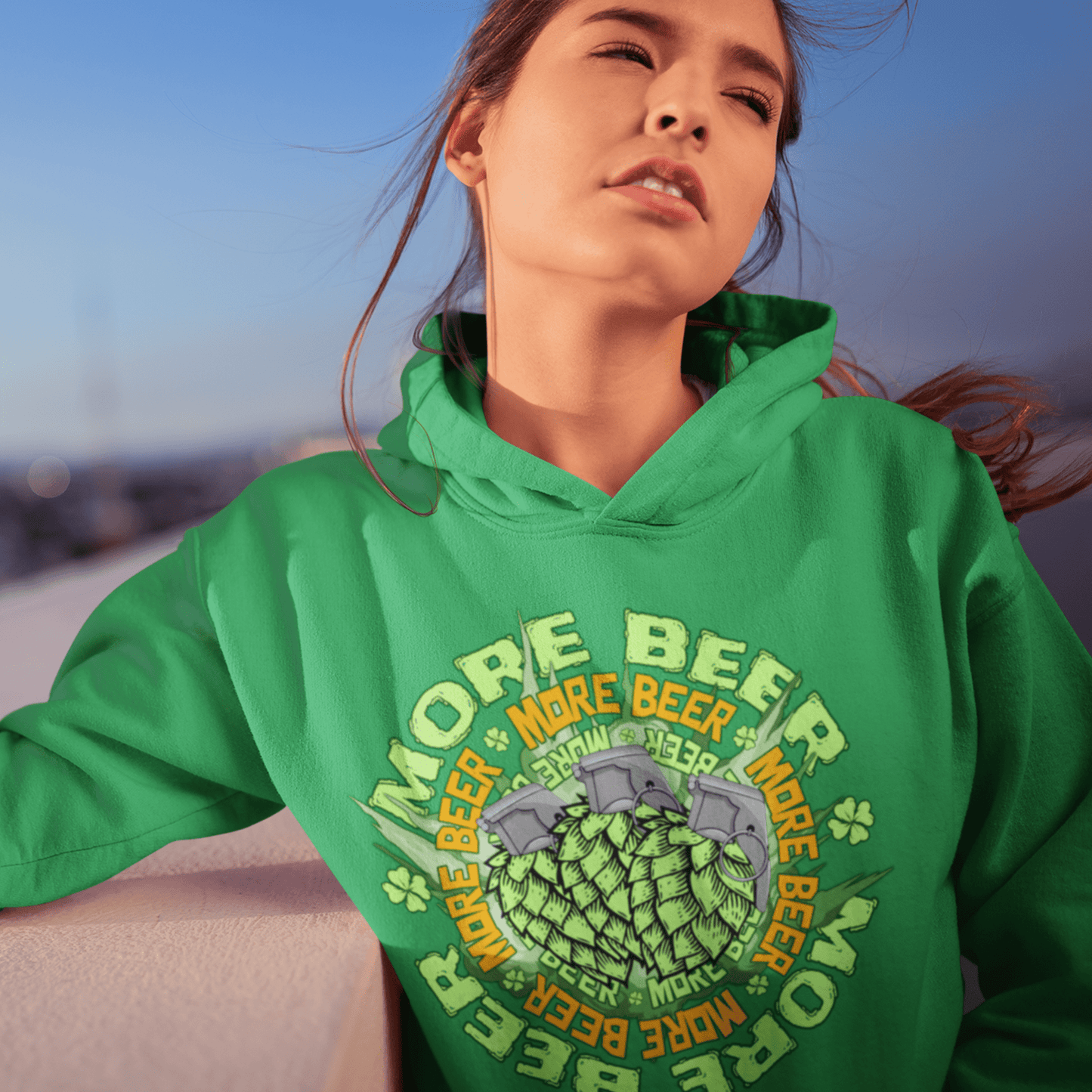 St. Patrick's Day More Beer Hops Grenade Hoodie ArcZeal Designs