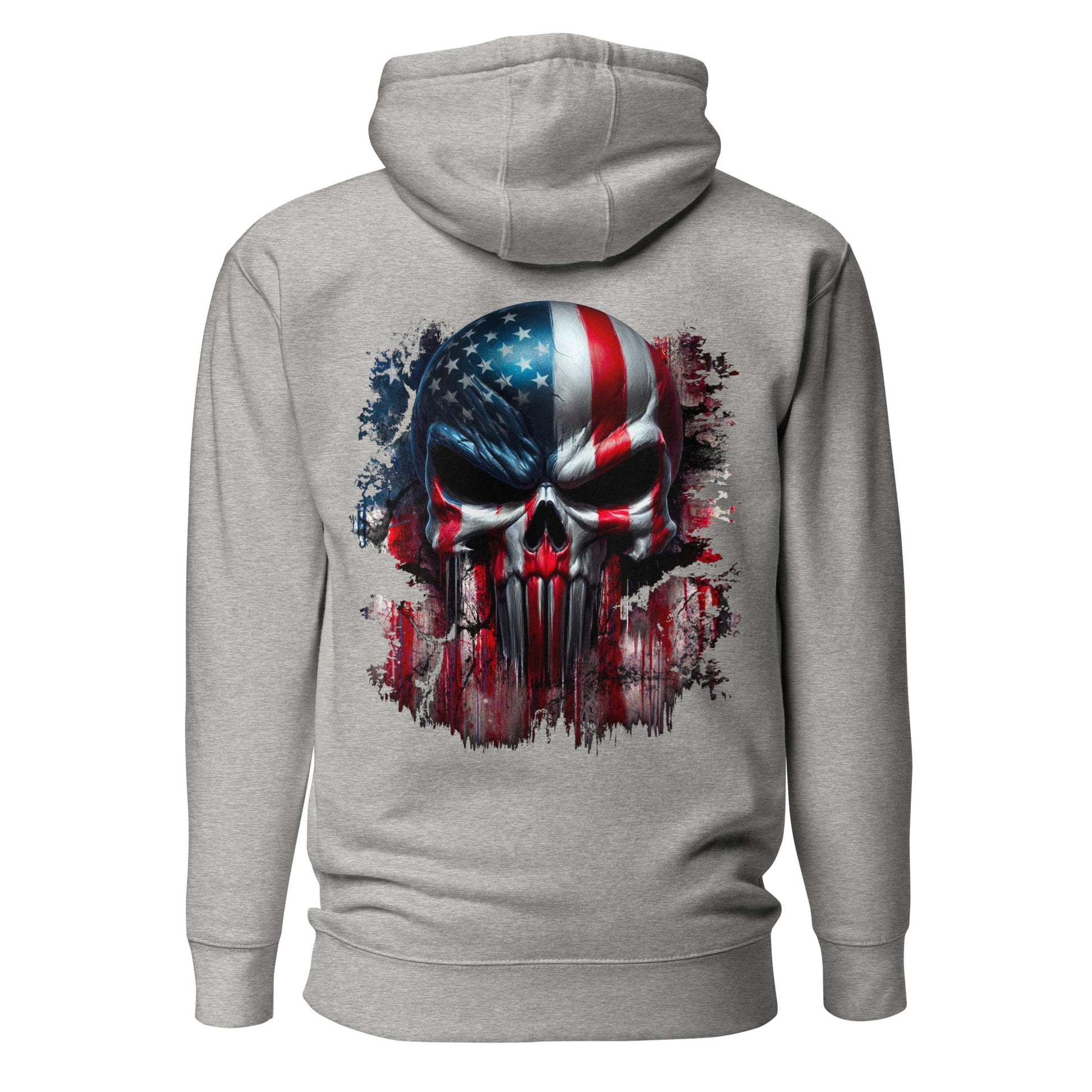 unisex-premium-hoodie-carbon-grey-back-USA-Skull-Flag-Arczeal-Designs