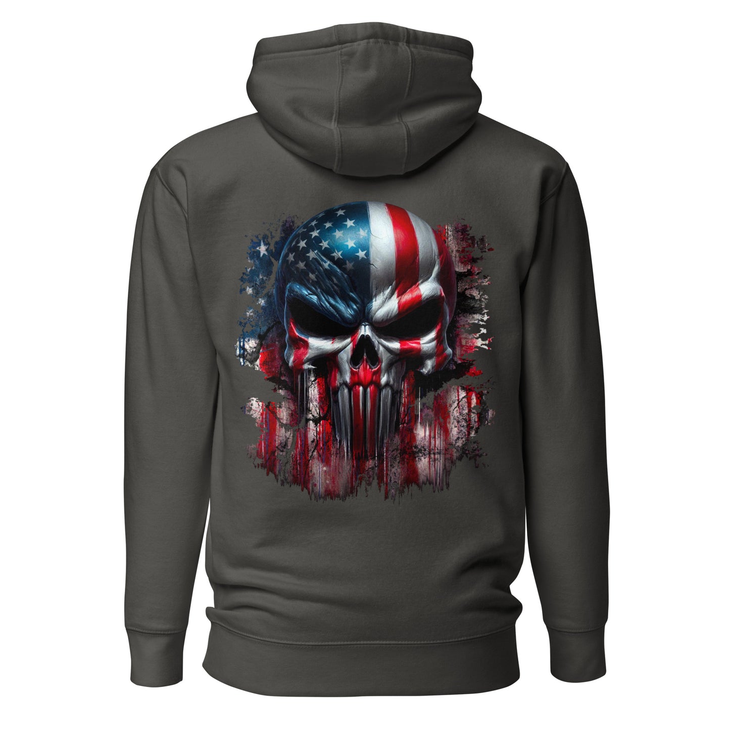 unisex-premium-hoodie-vintage-black-back-USA-Skull-Flag-Arczeal-Designs