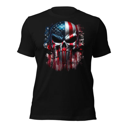 Arczeal Designs Product mockup American Flag Skull Short Sleeve T-Shirt black front