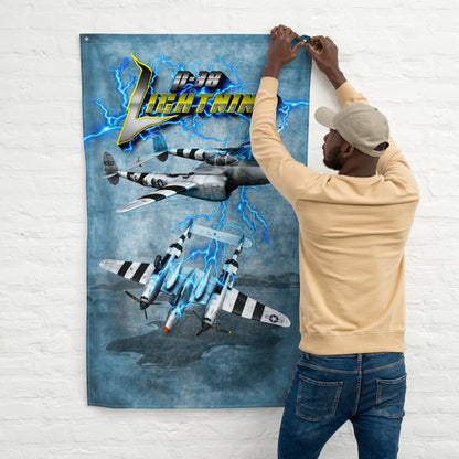 Flag-P-38-Lightning-Collectable-Wall-Art-ArcZeal-Designs