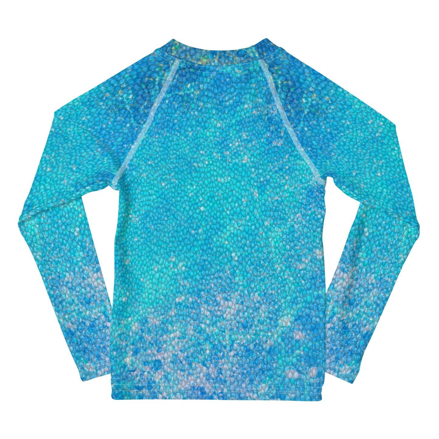 Girls Blue Mermaid Rash Guard Swim Shirt