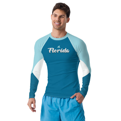  Men's Rash Guard Florida Shark Fin ArcZeal Designs