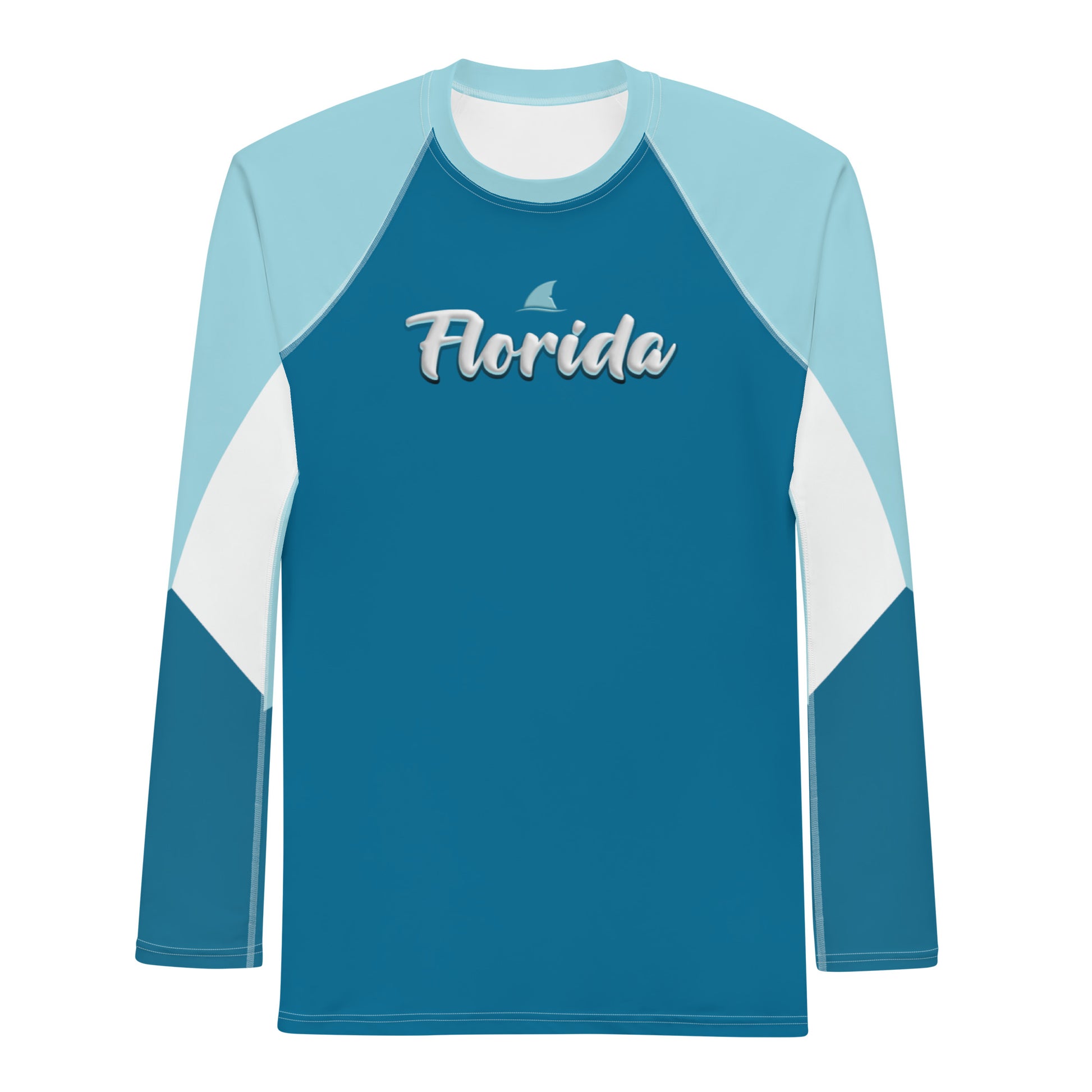  Men's Rash Guard Florida Shark Fin ArcZeal Designs