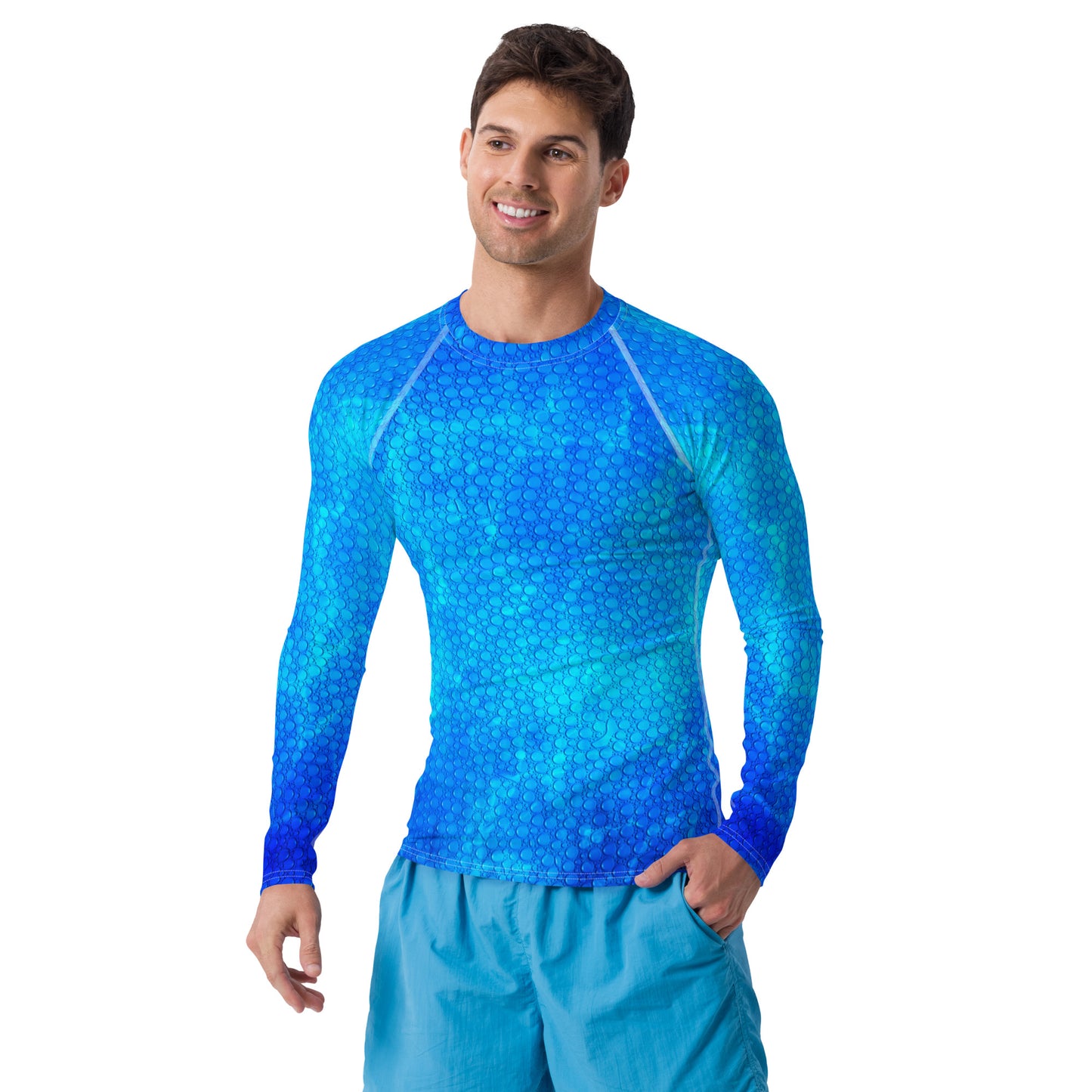 Men's Rash Guard Swim Shirt Water Droplets