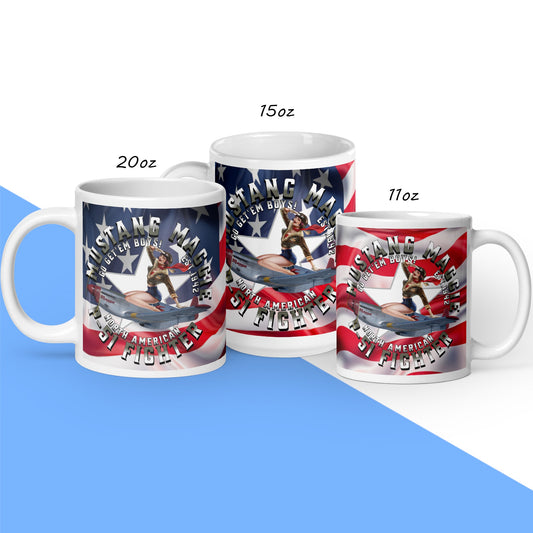  Coffee Mug P-51 Mustang Maggie Fighter Pilot Cup ArcZeal Designs
