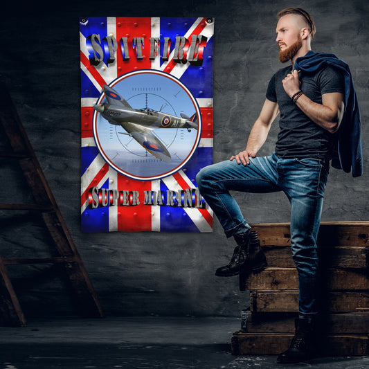 Flag-Spitfire-Collectable-Wall-Art-ArcZeal-Designs