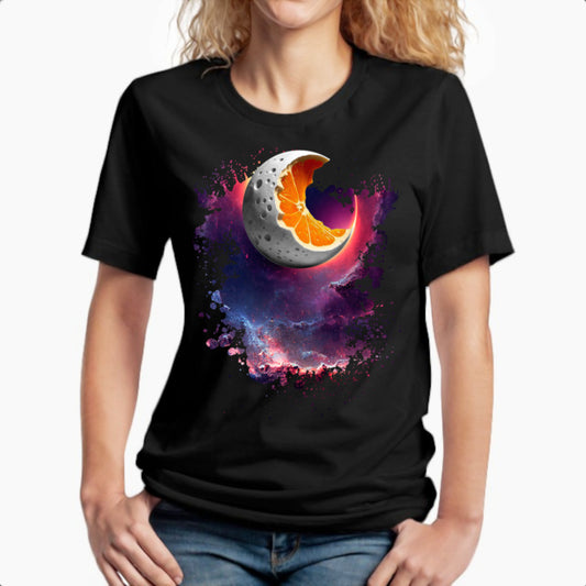  Lunar Moon Orange Fusion Short Sleeve T-Shirt ArcZeal Designs