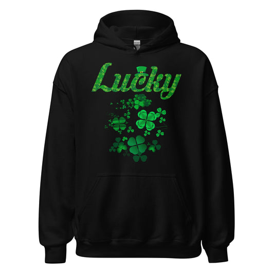 Lucky St. Patrick's Day Shamrocks and Clovers Pullover Hoodie - ArcZeal Designs