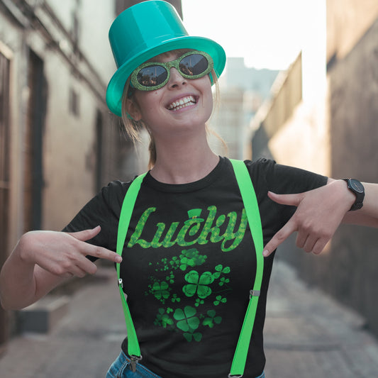 Lucky St. Patrick's Day Shamrocks and Clovers Short Sleeve Shirt - ArcZeal Designs