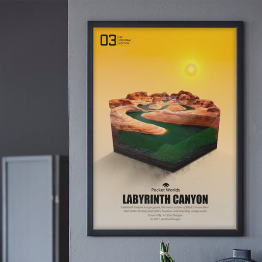  Matte Paper Poster Micro Landscape Labyrinth Canyon ArcZeal Designs