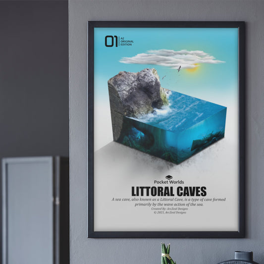  Matte Paper Poster Micro Landscape Littoral Caves ArcZeal Designs
