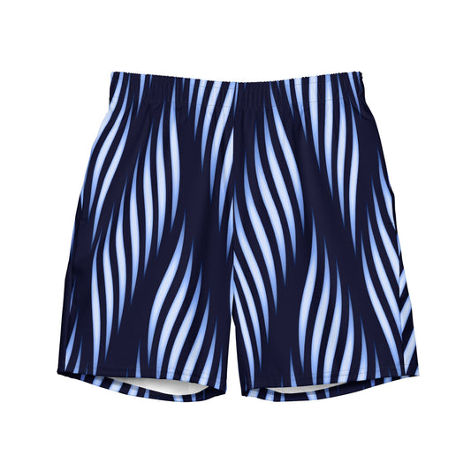  Men's swim trunks | Blue White Fire ArcZeal Designs