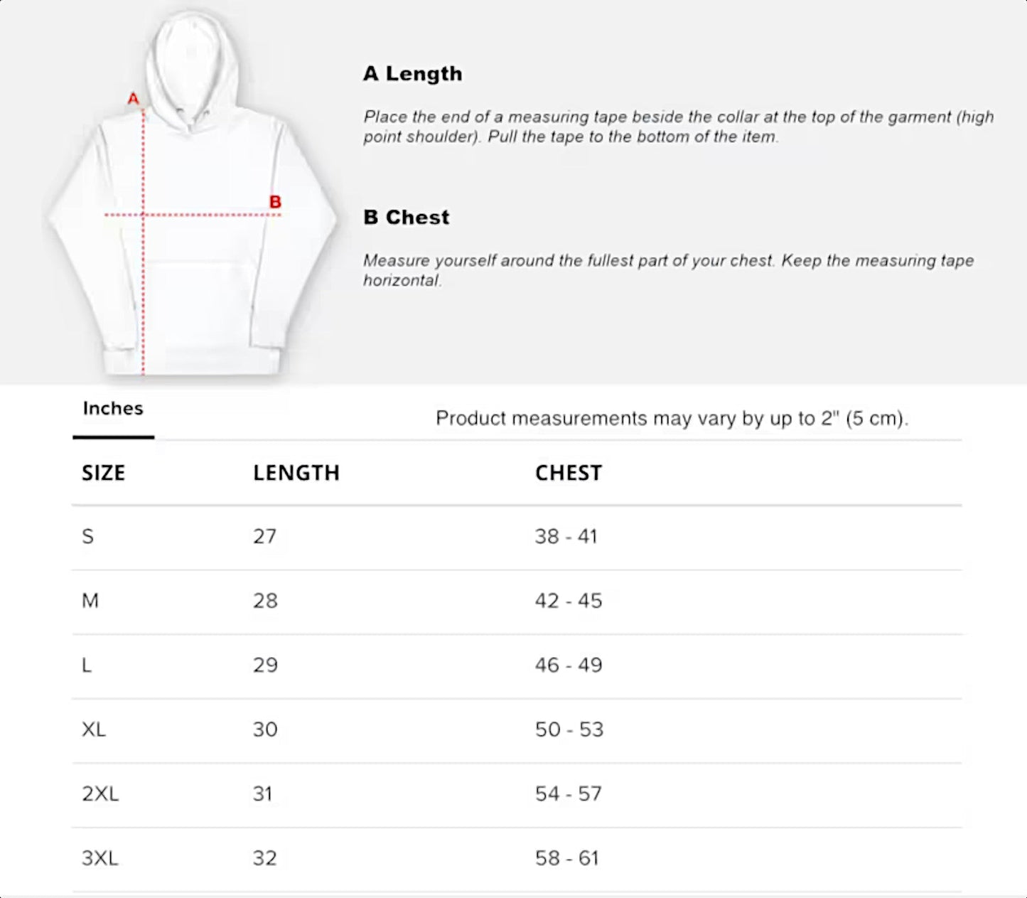 size-chart-P-51-mustang-aircraft-unisex-graphic-hoodie-arczeal-designs