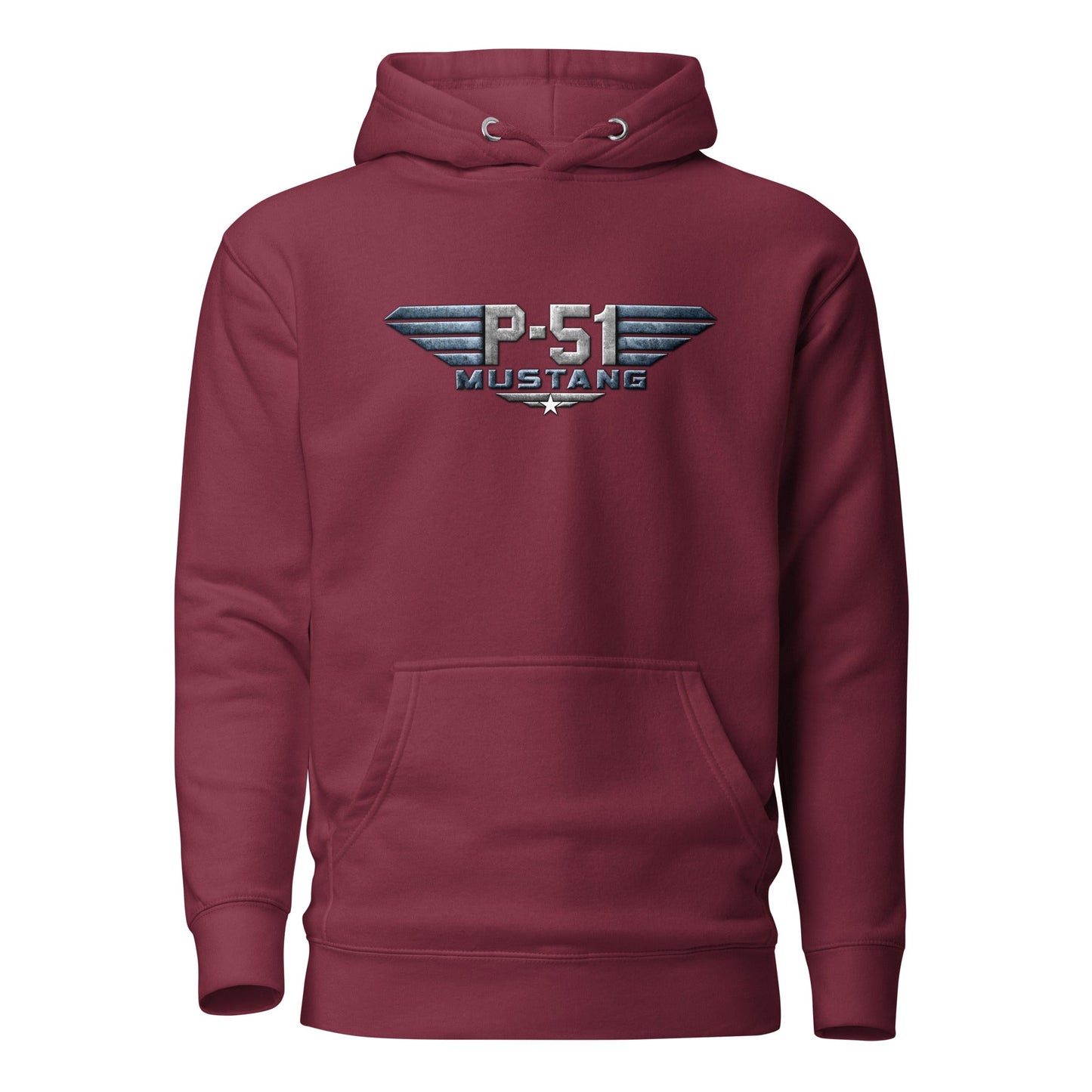 P-51-mustang-aircraft-unisex-graphic-hoodie-red-arczeal-designs