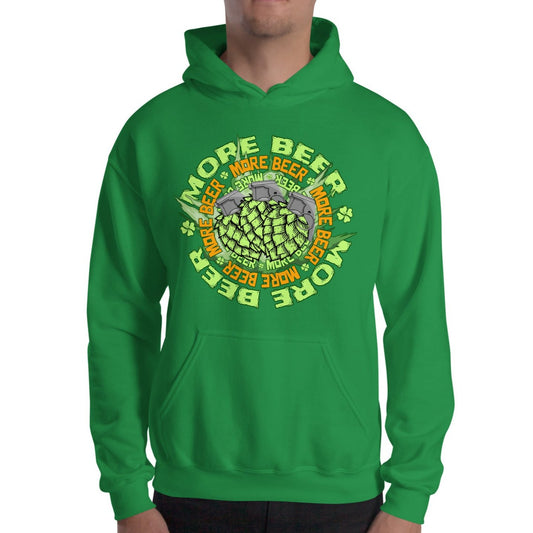 irish-green St. Patrick's Day More Beer Hops Grenade Hoodie ArcZeal Designs