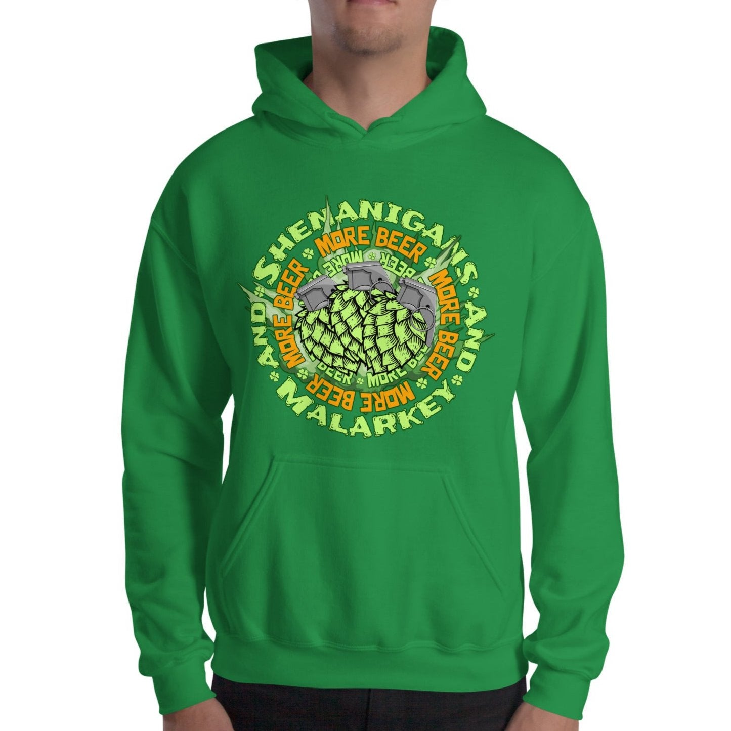 irish-green St. Patrick's Day Shenanigans and Malarkey Hoodie