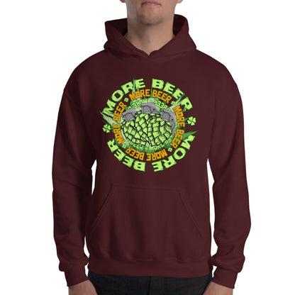 maroon St. Patrick's Day More Beer Hops Grenade Hoodie ArcZeal Designs