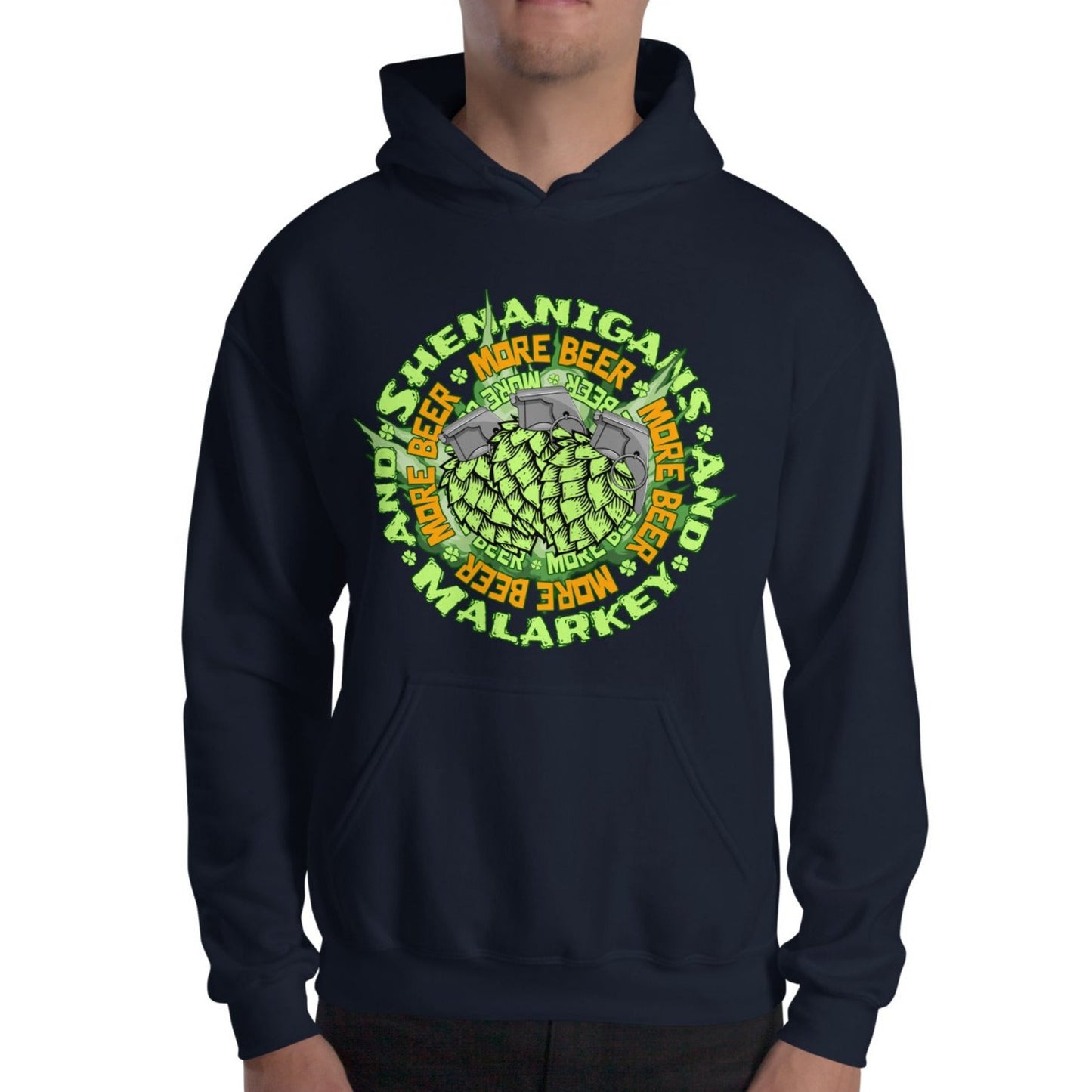 navy St. Patrick's Day Shenanigans and Malarkey Hoodie