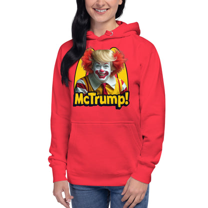 Arczeal-Designs-woman-wearing-unisex-premium-hoodie-black-front-McTrump