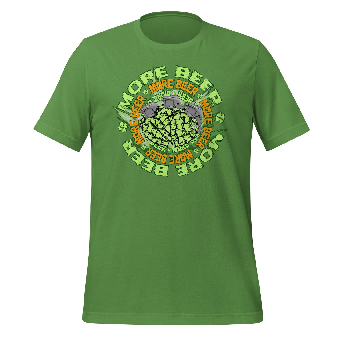 St-Patrick's-Day-More-Beer-graphic-t-shirt-leaf-green-arczeal-designs