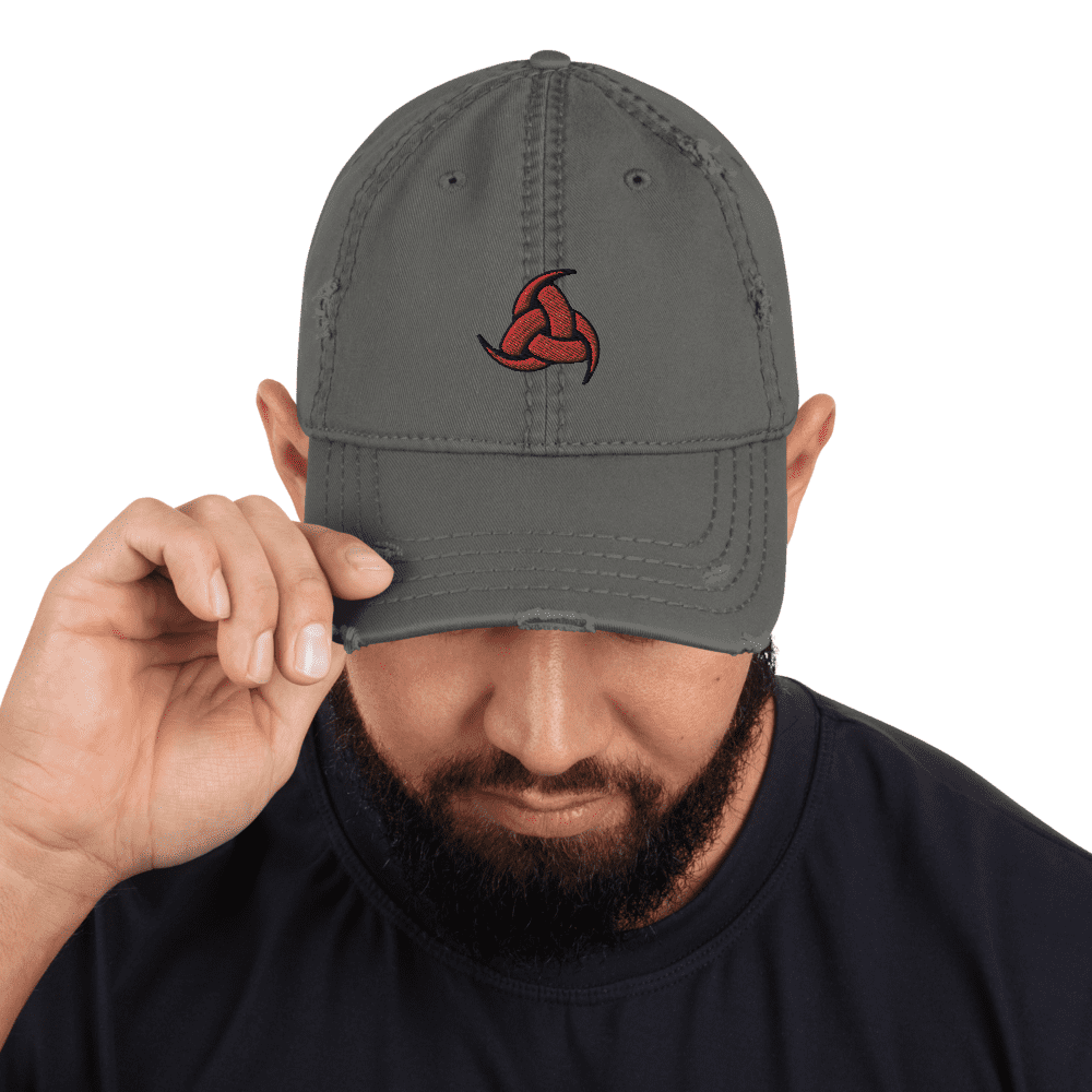 Dad Hat Viking Symbol Triple Horn Distressed Baseball Cap - ArcZeal Designs